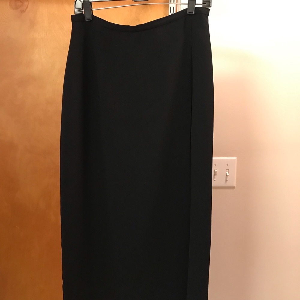 Long faux wrap black skirt
